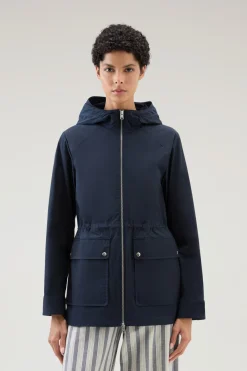 Giacche>Woolrich Giacca Summer In Urban Touch Melton Blue