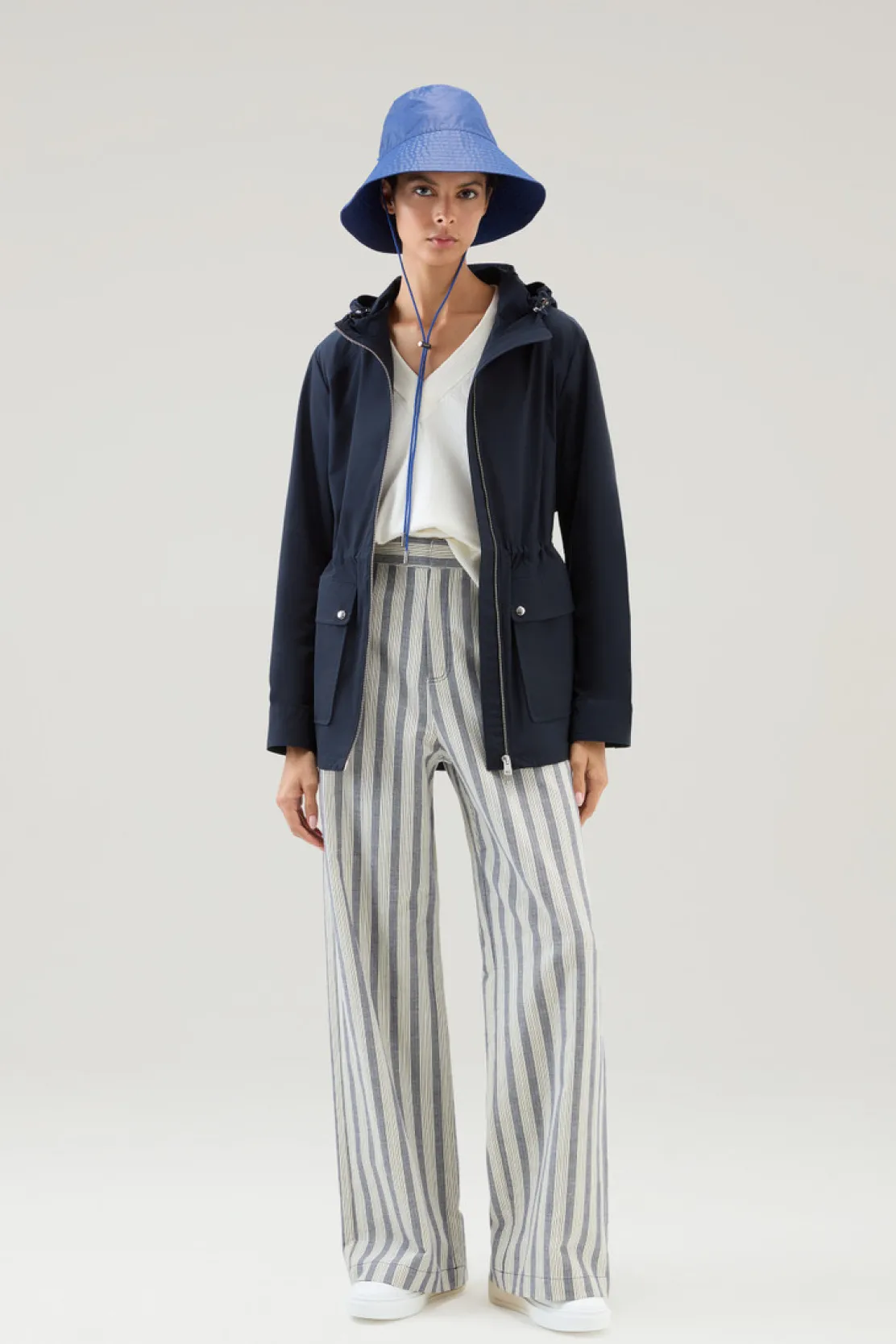 Giacche>Woolrich Giacca Summer In Urban Touch Melton Blue