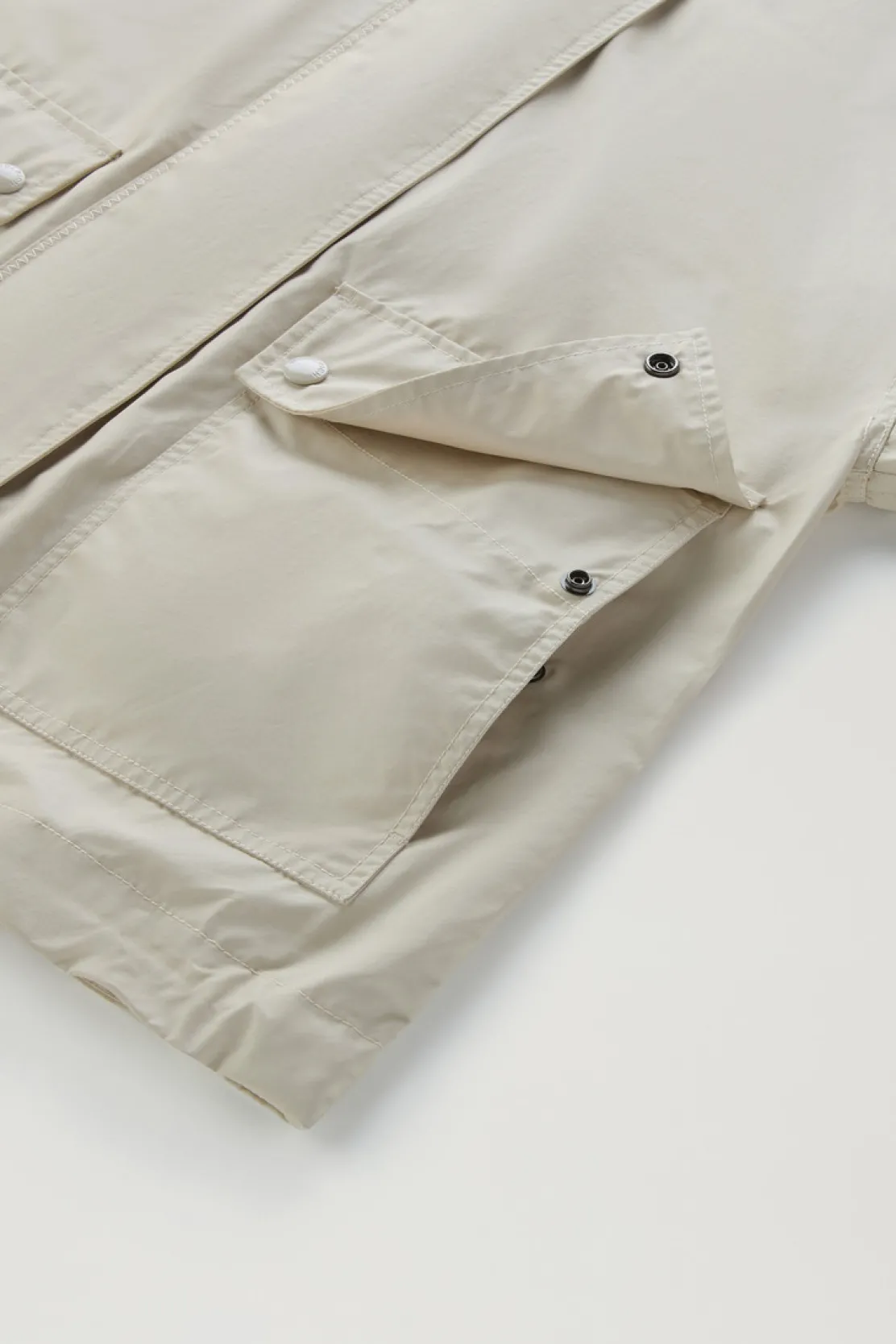 Giacche>Woolrich Giacca Waxed In Misto Cotone E Nylon Con Cappuccio Light Oak