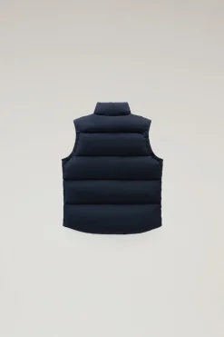 Giacche>Woolrich Gilet Aleutian In Ramar Cloth Trapuntato Da Bambino Melton Blue