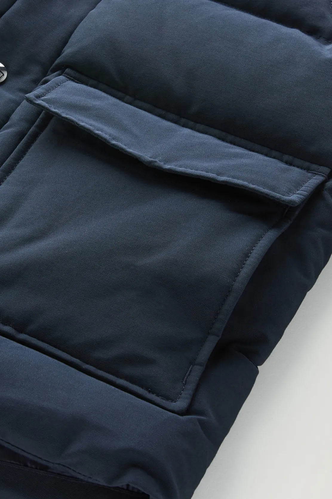 Giacche>Woolrich Gilet Aleutian In Ramar Cloth Trapuntato Da Bambino Melton Blue