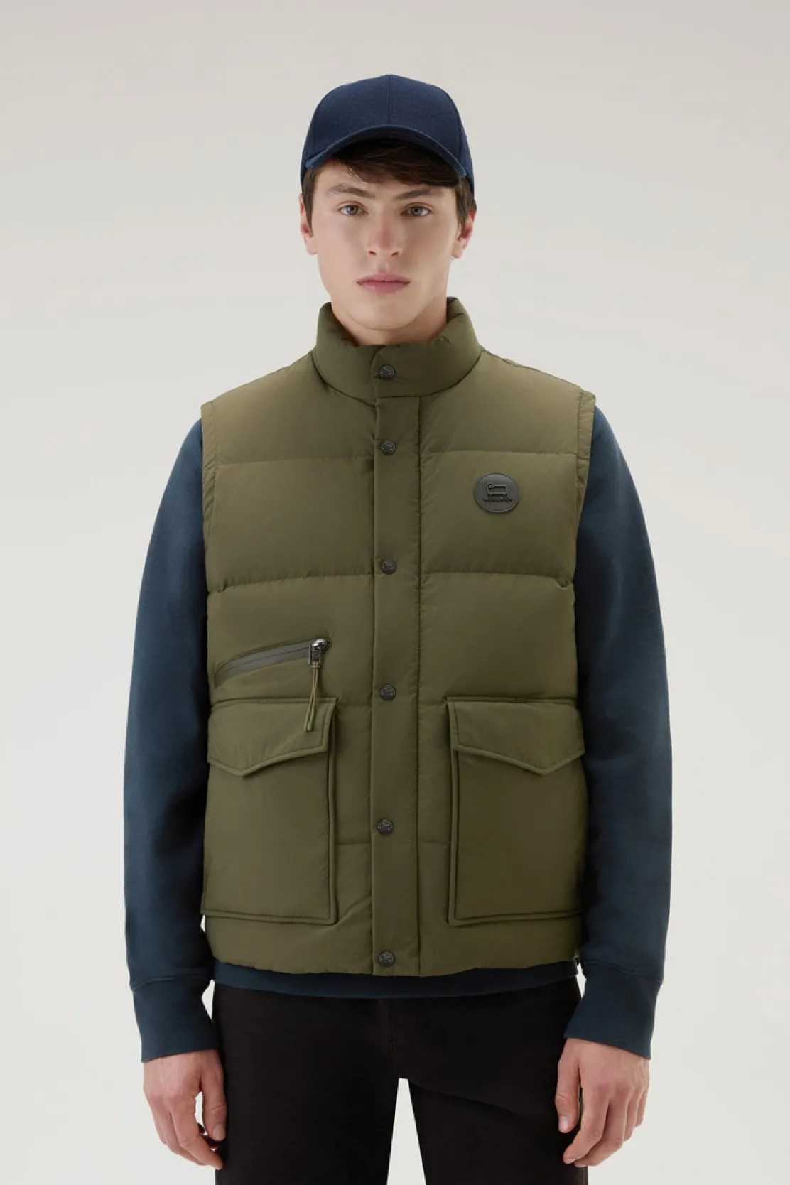 Gilet>Woolrich Gilet Aleutian Trapuntato In Nylon Taslan Dark Green