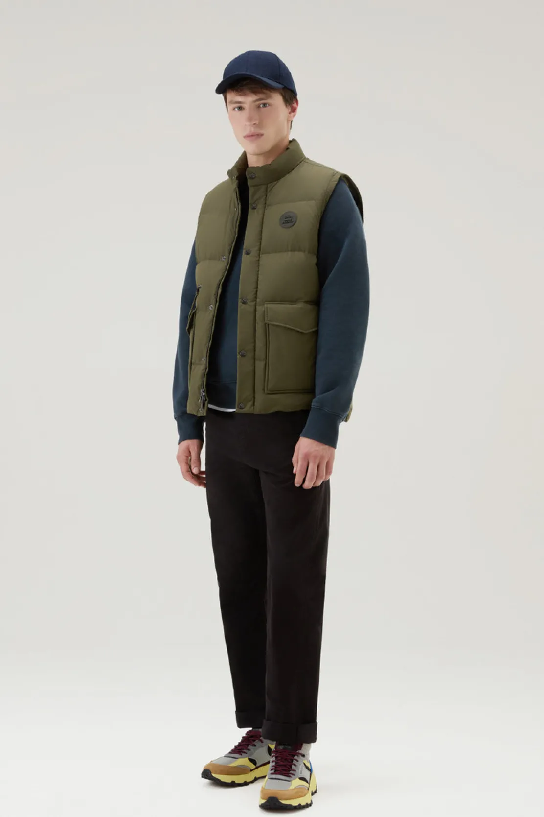 Gilet>Woolrich Gilet Aleutian Trapuntato In Nylon Taslan Dark Green