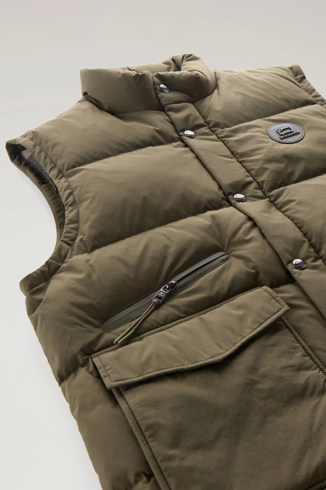 Gilet>Woolrich Gilet Aleutian Trapuntato In Nylon Taslan Dark Green