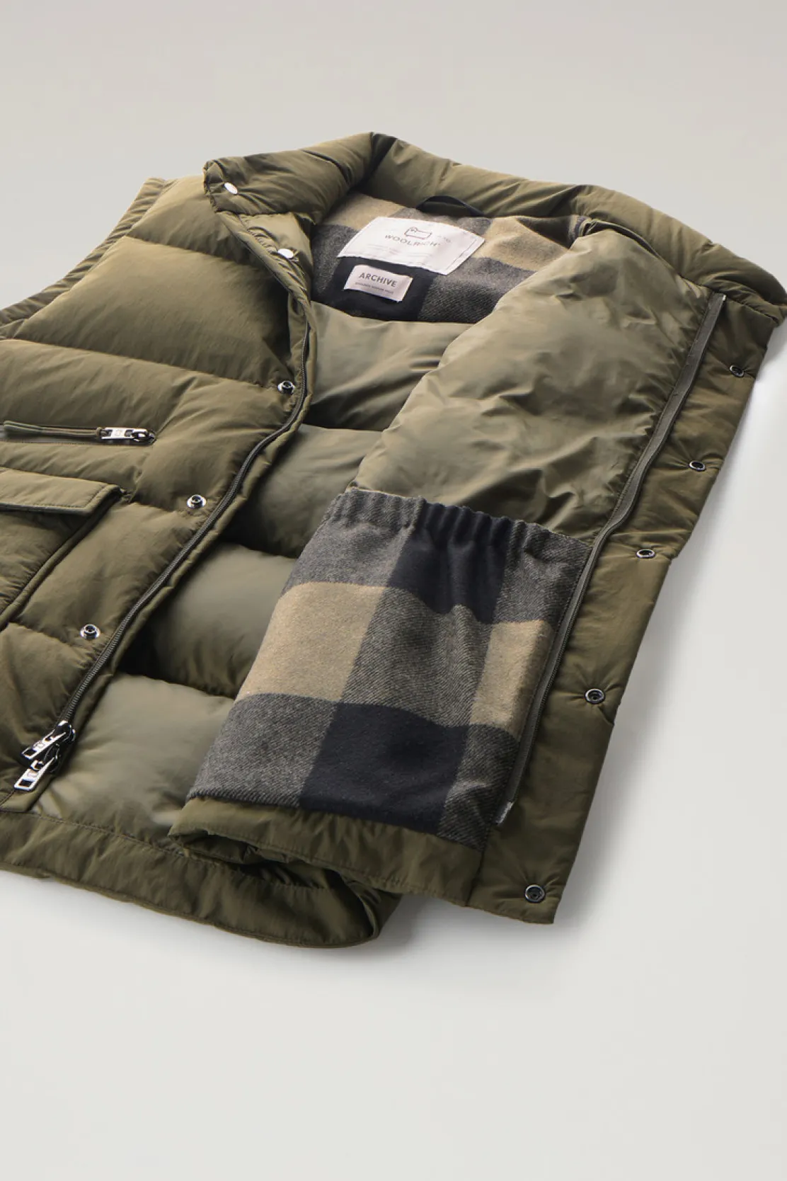 Gilet>Woolrich Gilet Aleutian Trapuntato In Nylon Taslan Dark Green