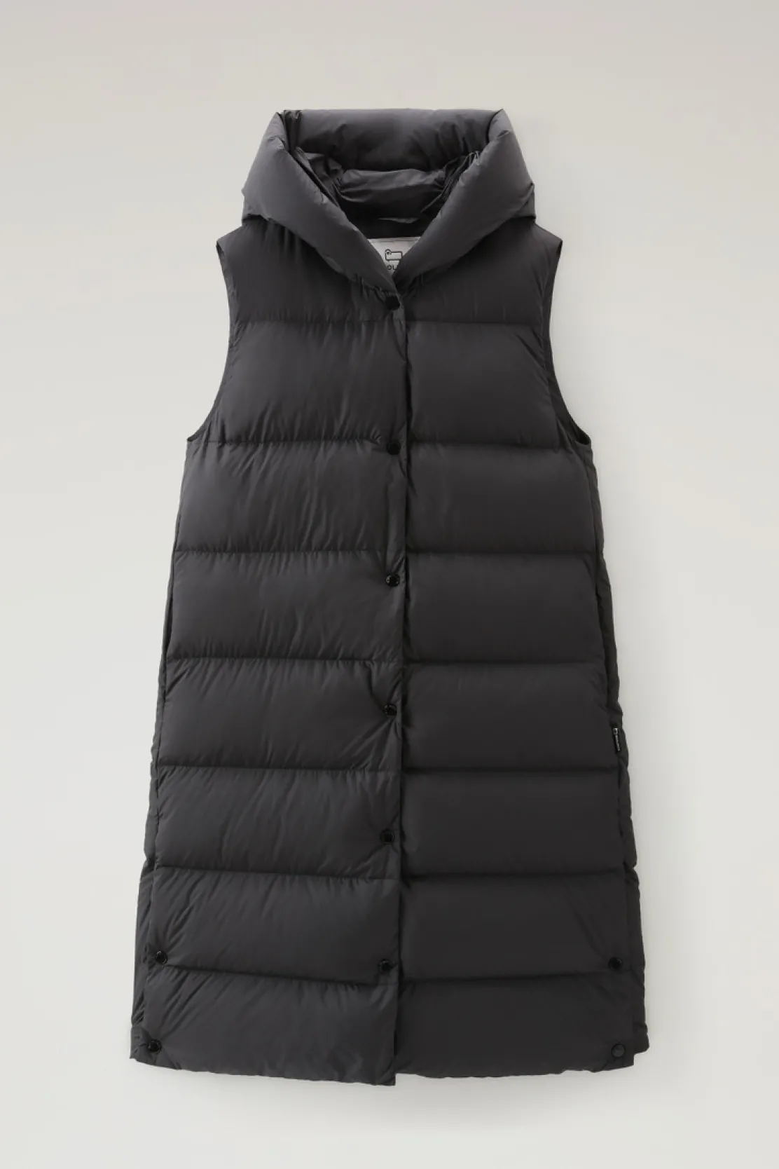 Gilet>Woolrich Gilet Ellis Imbottito Lungo In Microfibra Black