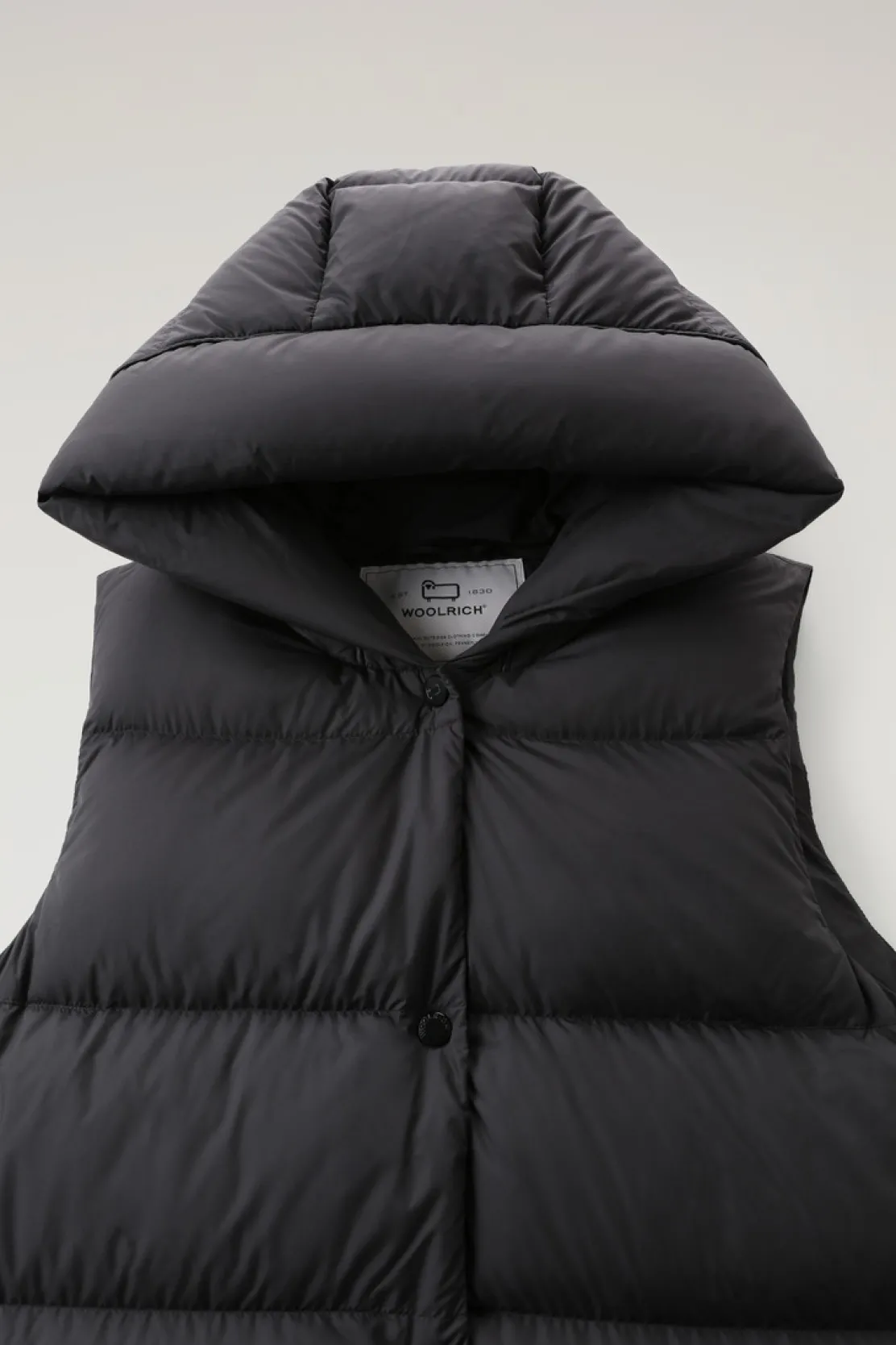Gilet>Woolrich Gilet Ellis Imbottito Lungo In Microfibra Black