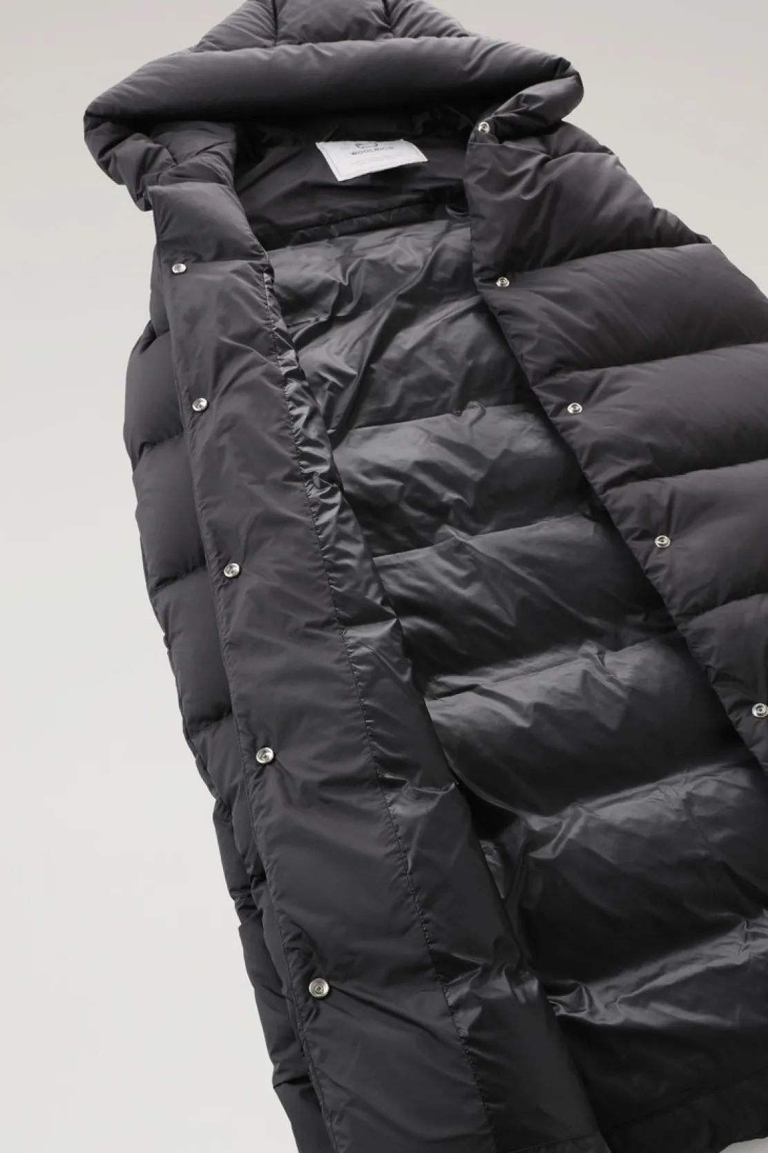 Gilet>Woolrich Gilet Ellis Imbottito Lungo In Microfibra Black