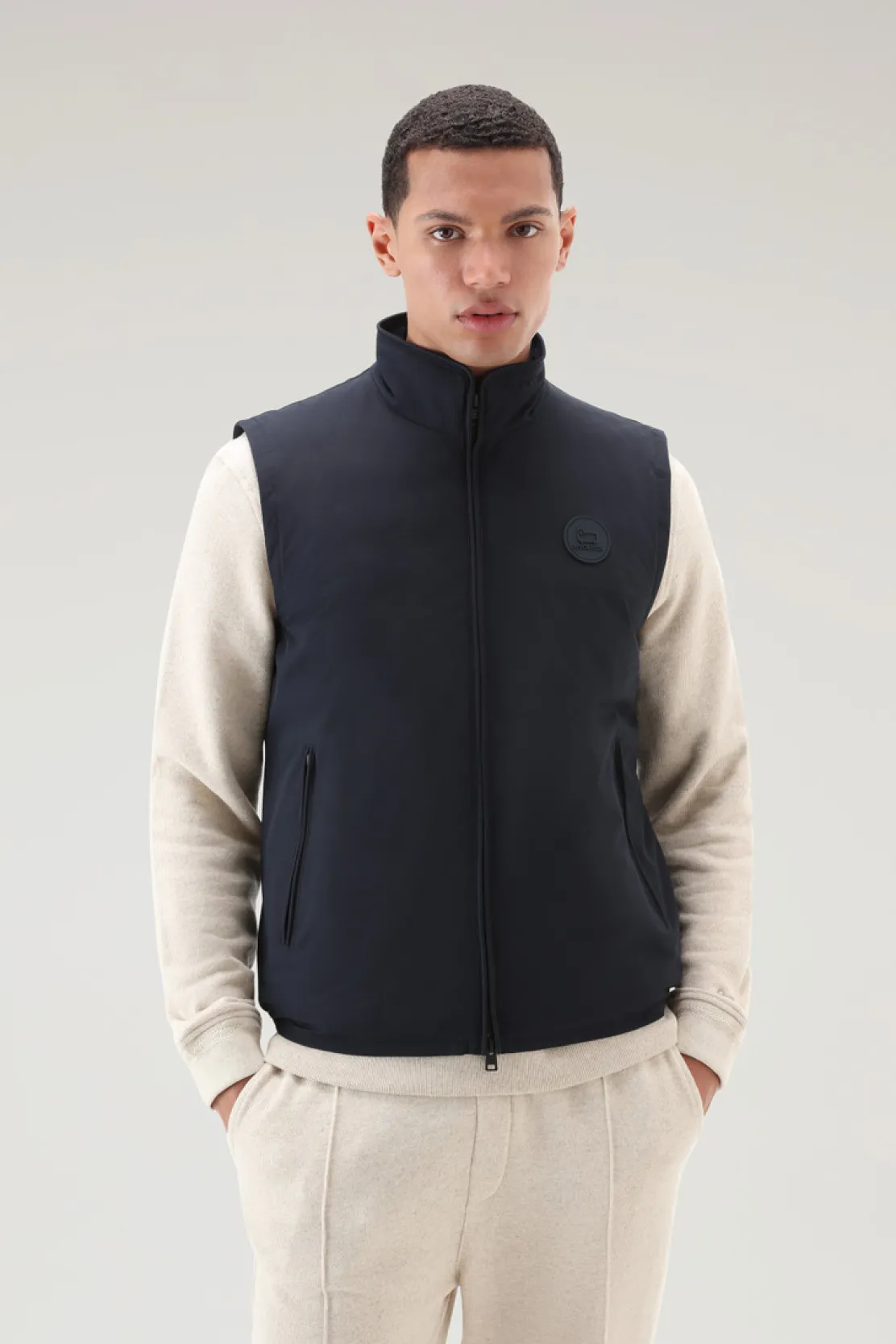 Gilet>Woolrich Gilet Pacific Imbottito Melton Blue