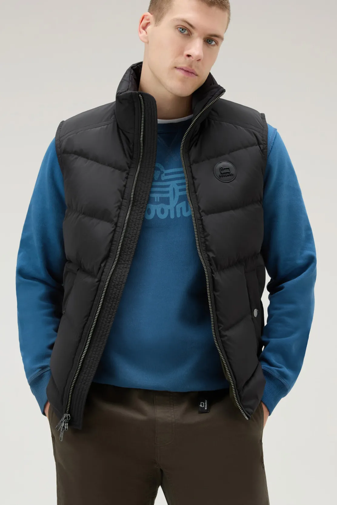 Gilet>Woolrich Gilet Premium Trapuntato In Nylon Elasticizzato Black