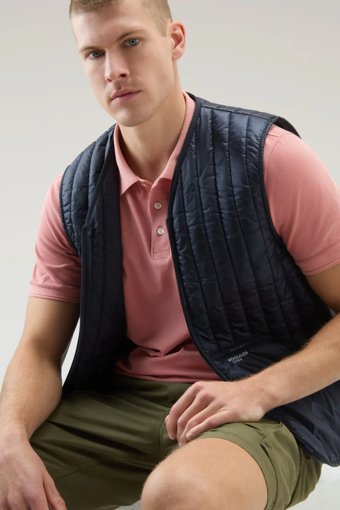 Gilet>Woolrich Gilet Trapuntato In Pertex Quantum Riciclato Melton Blue