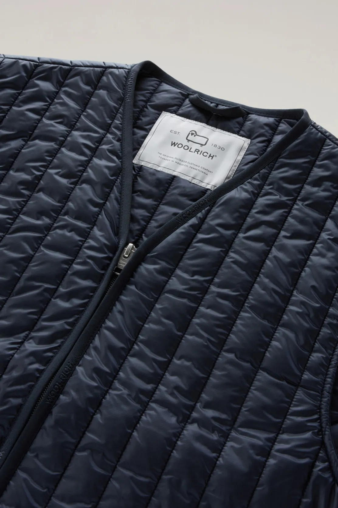 Gilet>Woolrich Gilet Trapuntato In Pertex Quantum Riciclato Melton Blue