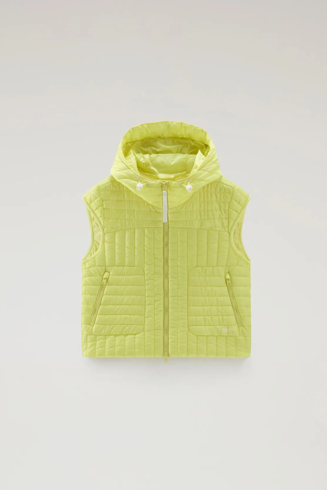 Gilet>Woolrich Gilet Trapuntato In Pertex Quantum Riciclato Con Cappuccio Sunny Lemon