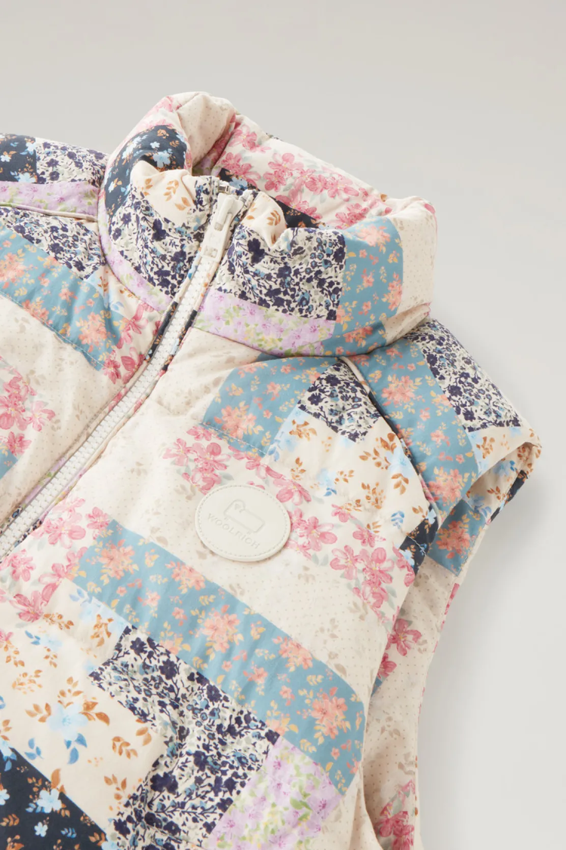 Gilet>Woolrich Gilet Trapuntato Pennsylvania Con Stampa Patchwork Cream Patchwork