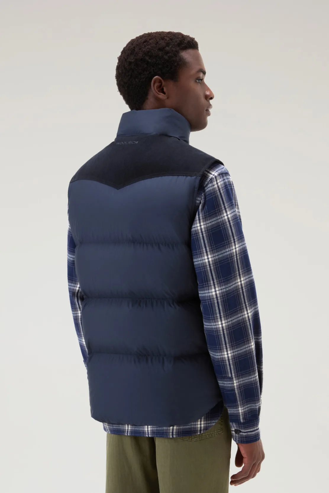Gilet>Woolrich Gilet Western Trapuntato Melton Blue