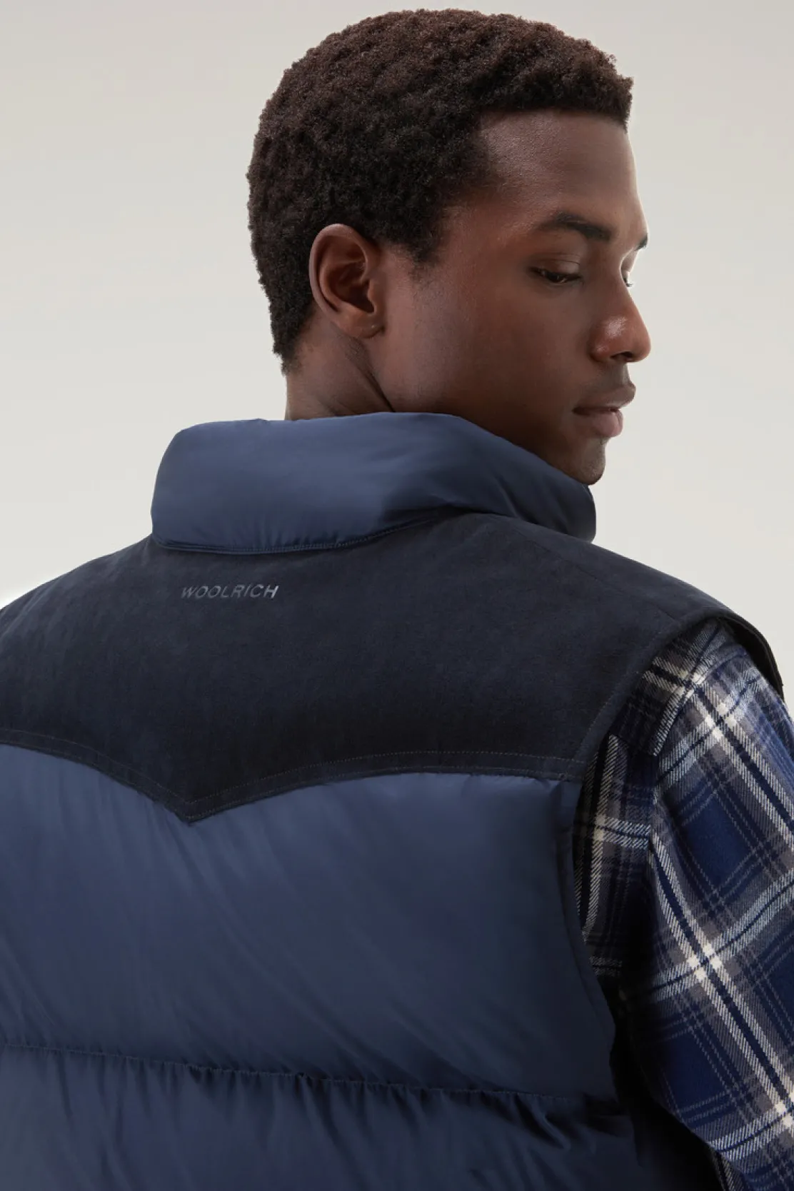 Gilet>Woolrich Gilet Western Trapuntato Melton Blue