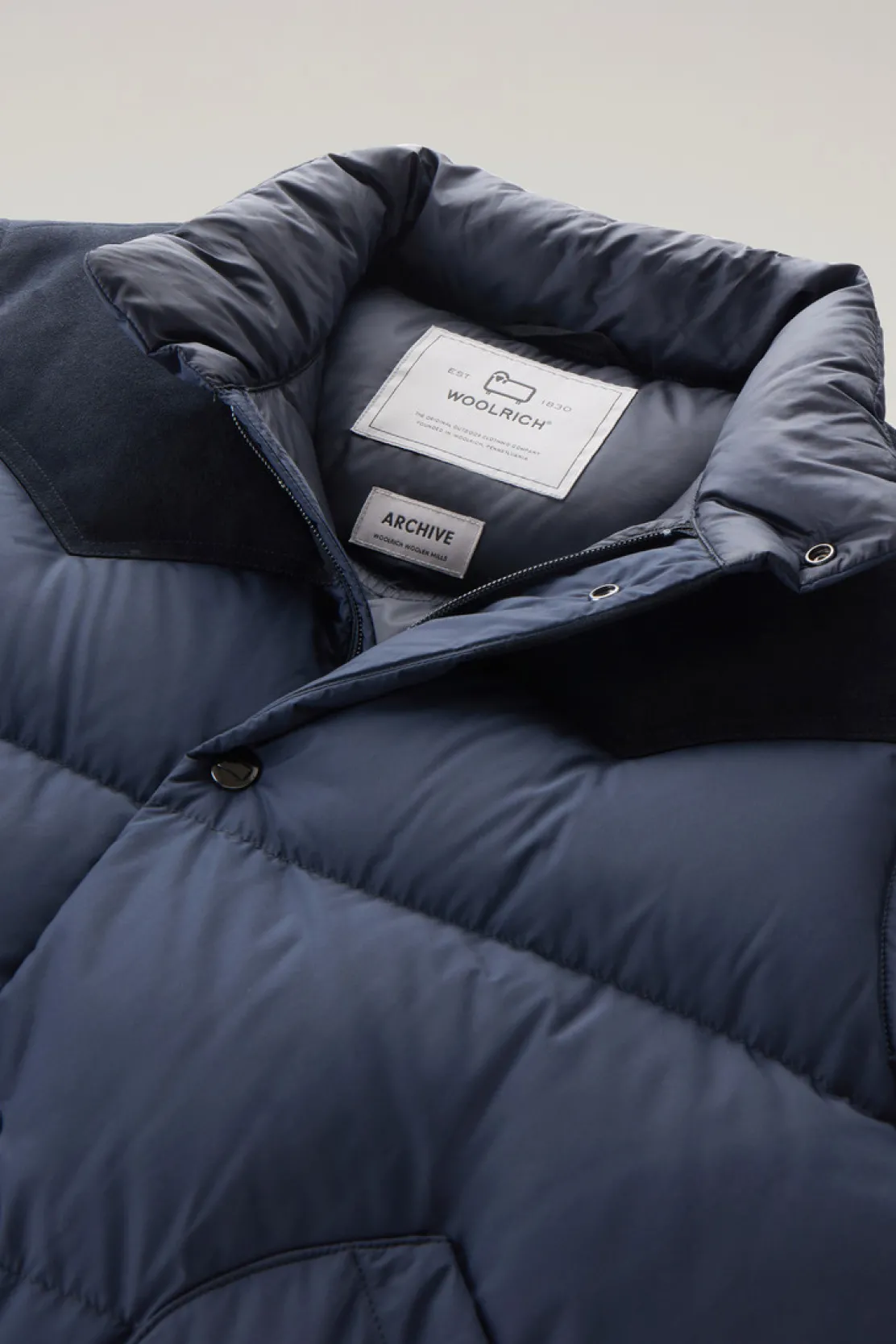 Gilet>Woolrich Gilet Western Trapuntato Melton Blue