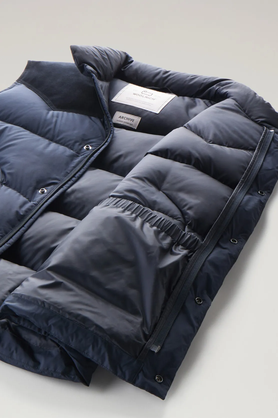 Gilet>Woolrich Gilet Western Trapuntato Melton Blue