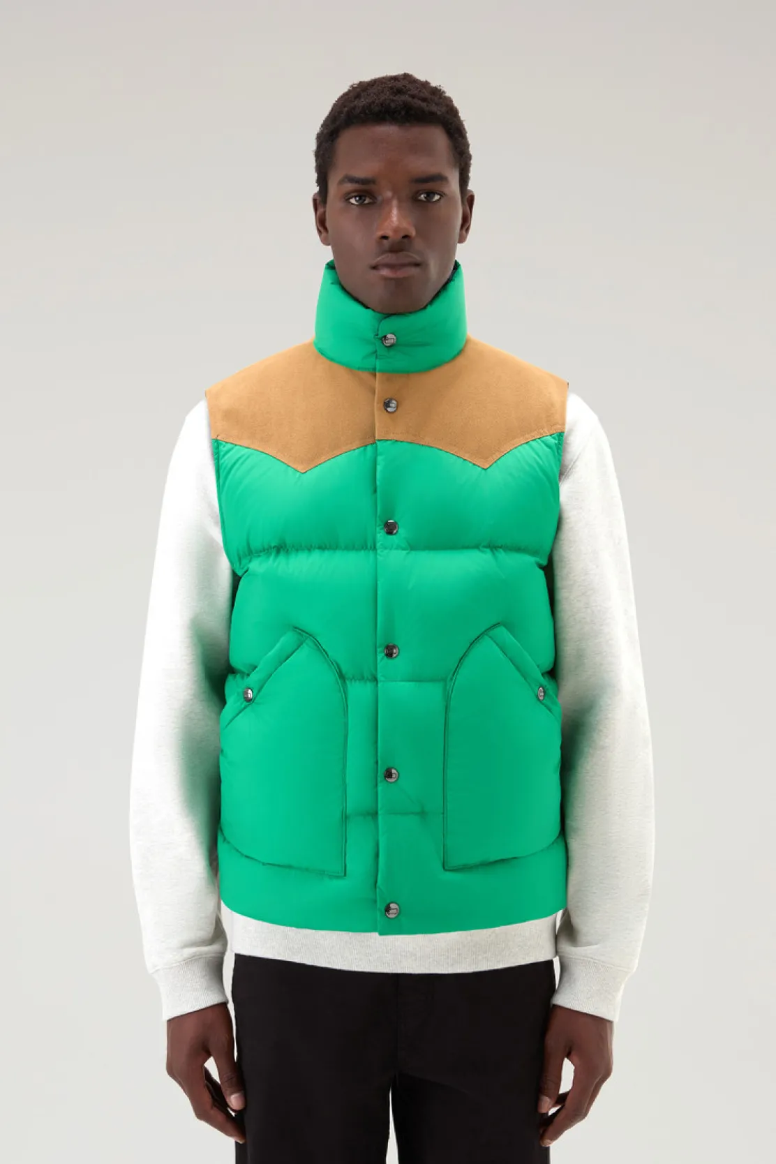 Gilet>Woolrich Gilet Western Trapuntato Kelly Green