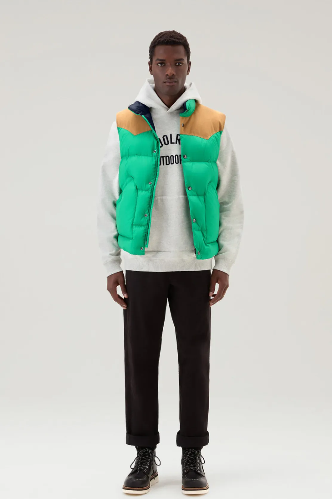 Gilet>Woolrich Gilet Western Trapuntato Kelly Green