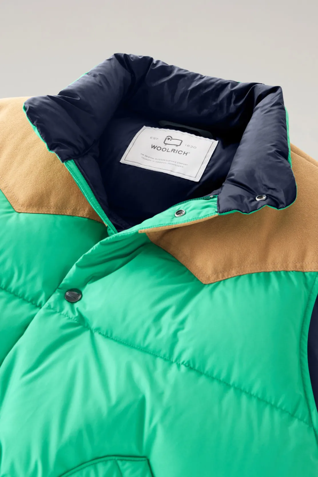 Gilet>Woolrich Gilet Western Trapuntato Kelly Green