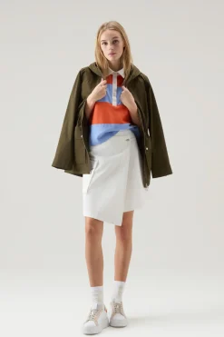 Vestiti e gonne>Woolrich Gonna Cargo A Portafoglio Tinta In Capo In Twill Di Cotone Plaster White