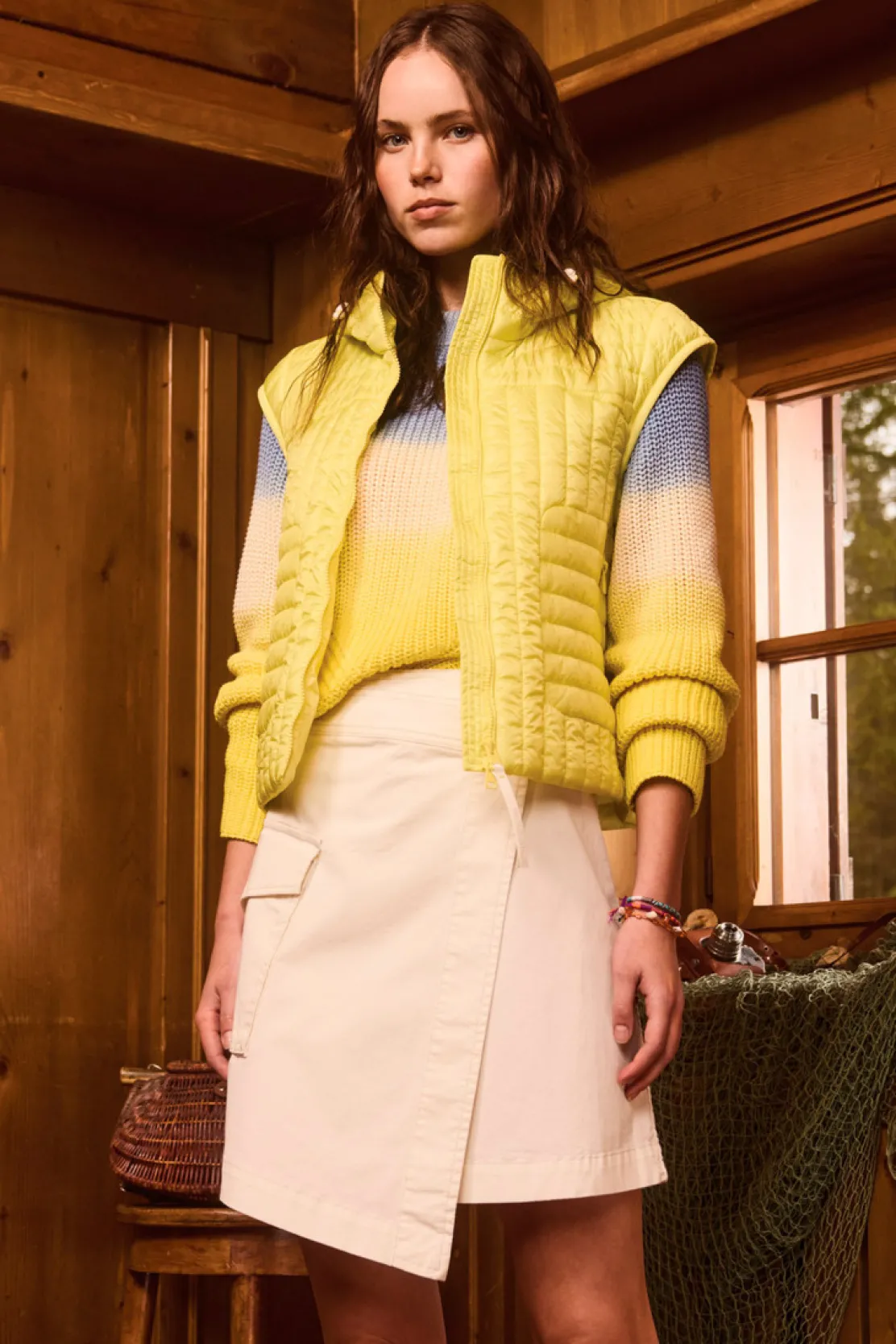 Vestiti e gonne>Woolrich Gonna Cargo A Portafoglio Tinta In Capo In Twill Di Cotone Plaster White