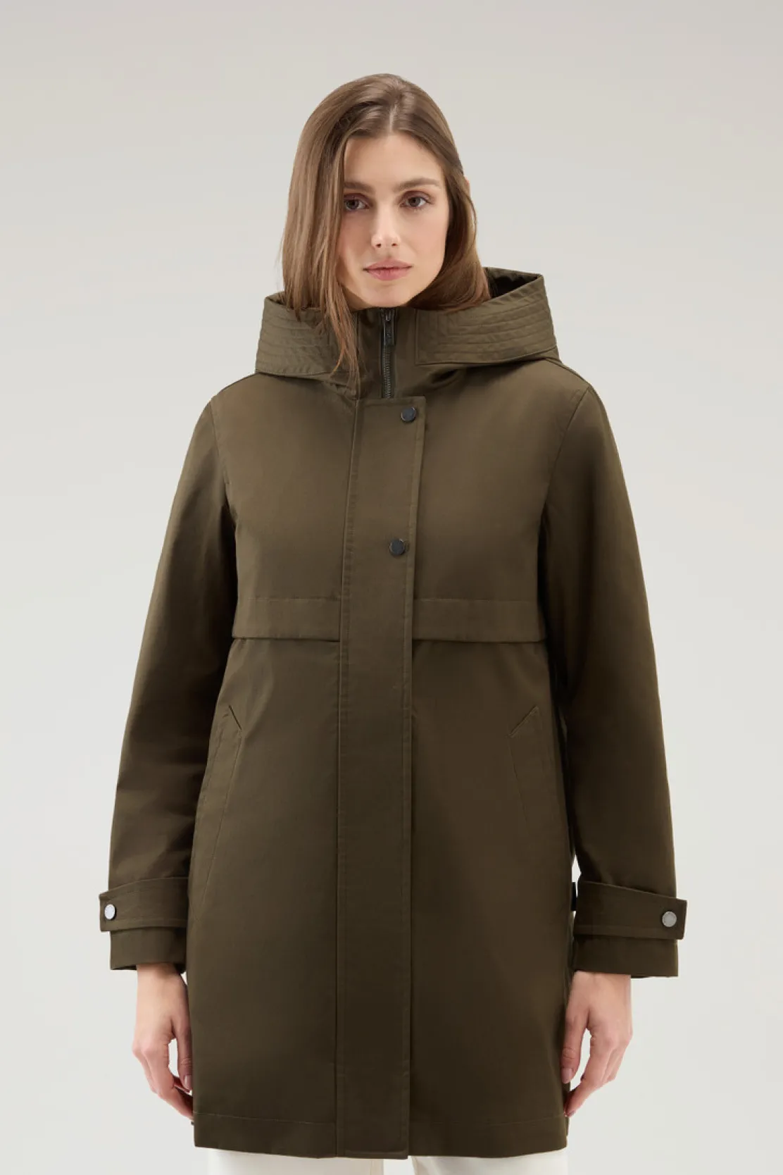 Parka>Woolrich Havice Parka Leggero In Best Cotton Dark Green