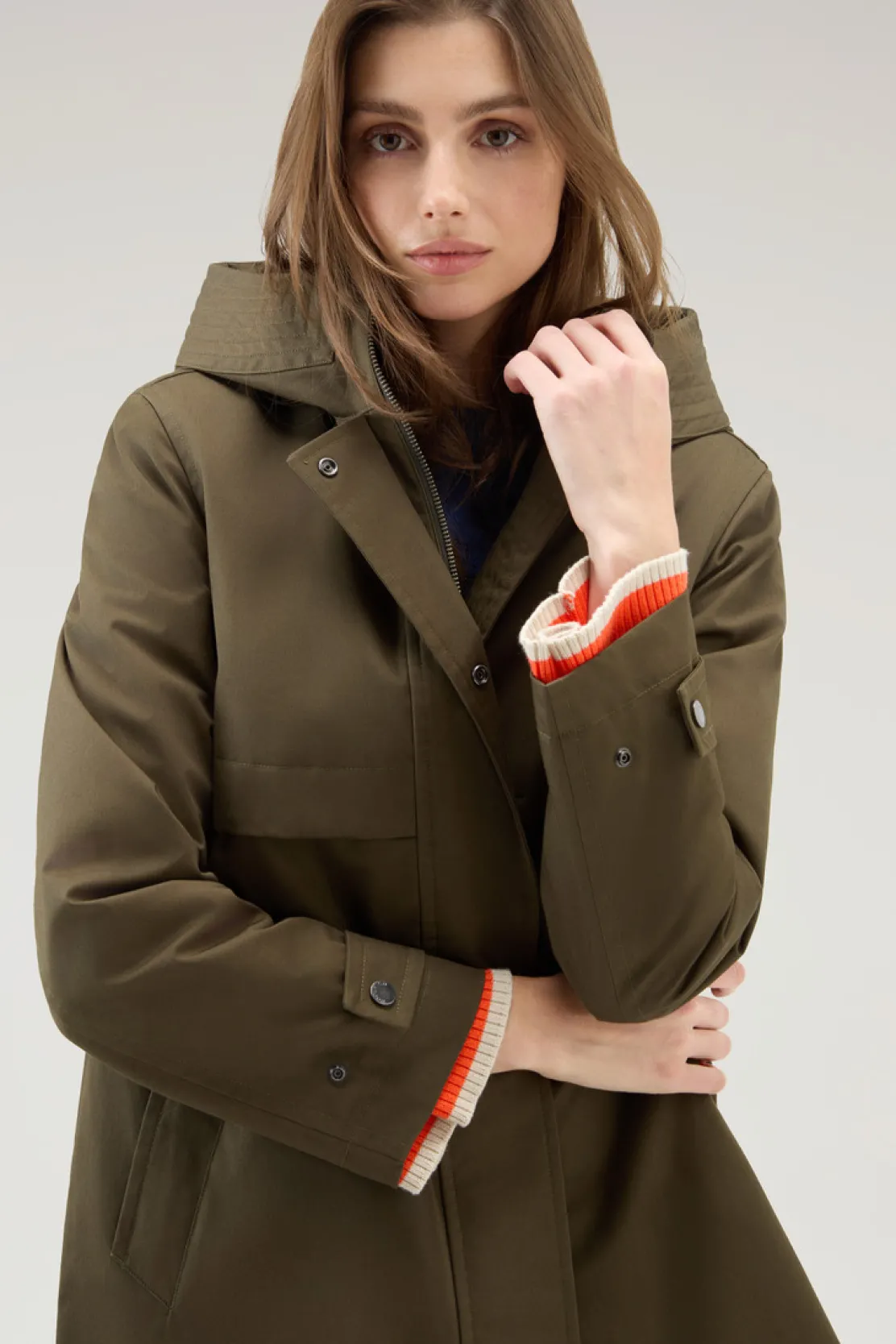 Parka>Woolrich Havice Parka Leggero In Best Cotton Dark Green