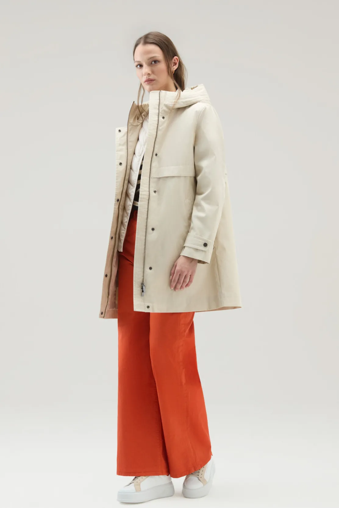 Parka>Woolrich Havice Parka Leggero In Best Cotton Light Oak