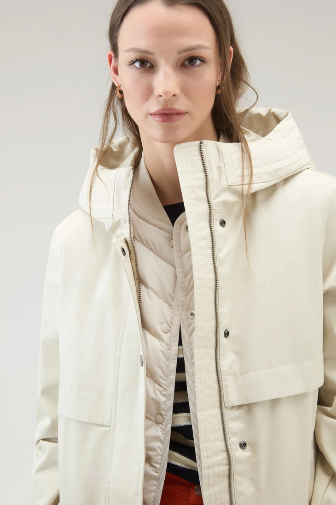 Parka>Woolrich Havice Parka Leggero In Best Cotton Light Oak