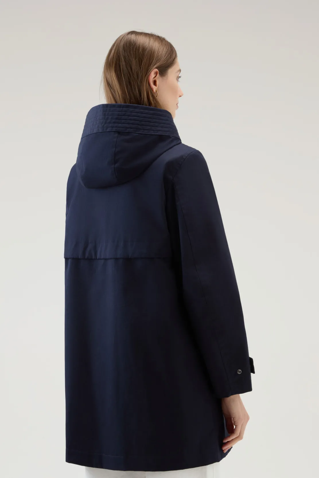 Parka>Woolrich Havice Parka Leggero In Best Cotton Melton Blue