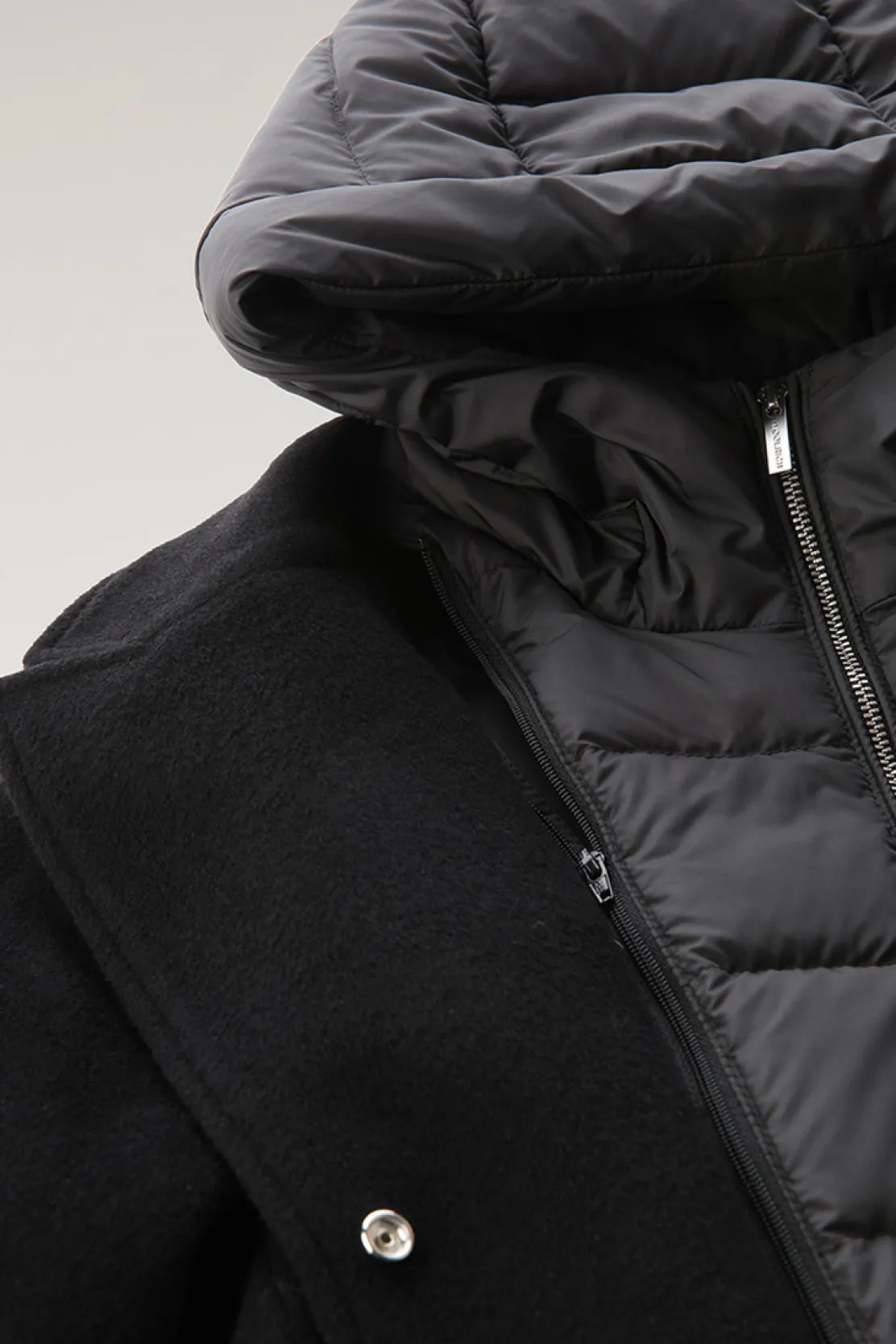 Parka>Woolrich Kuna Parka In Misto Lana E Cashmere Black