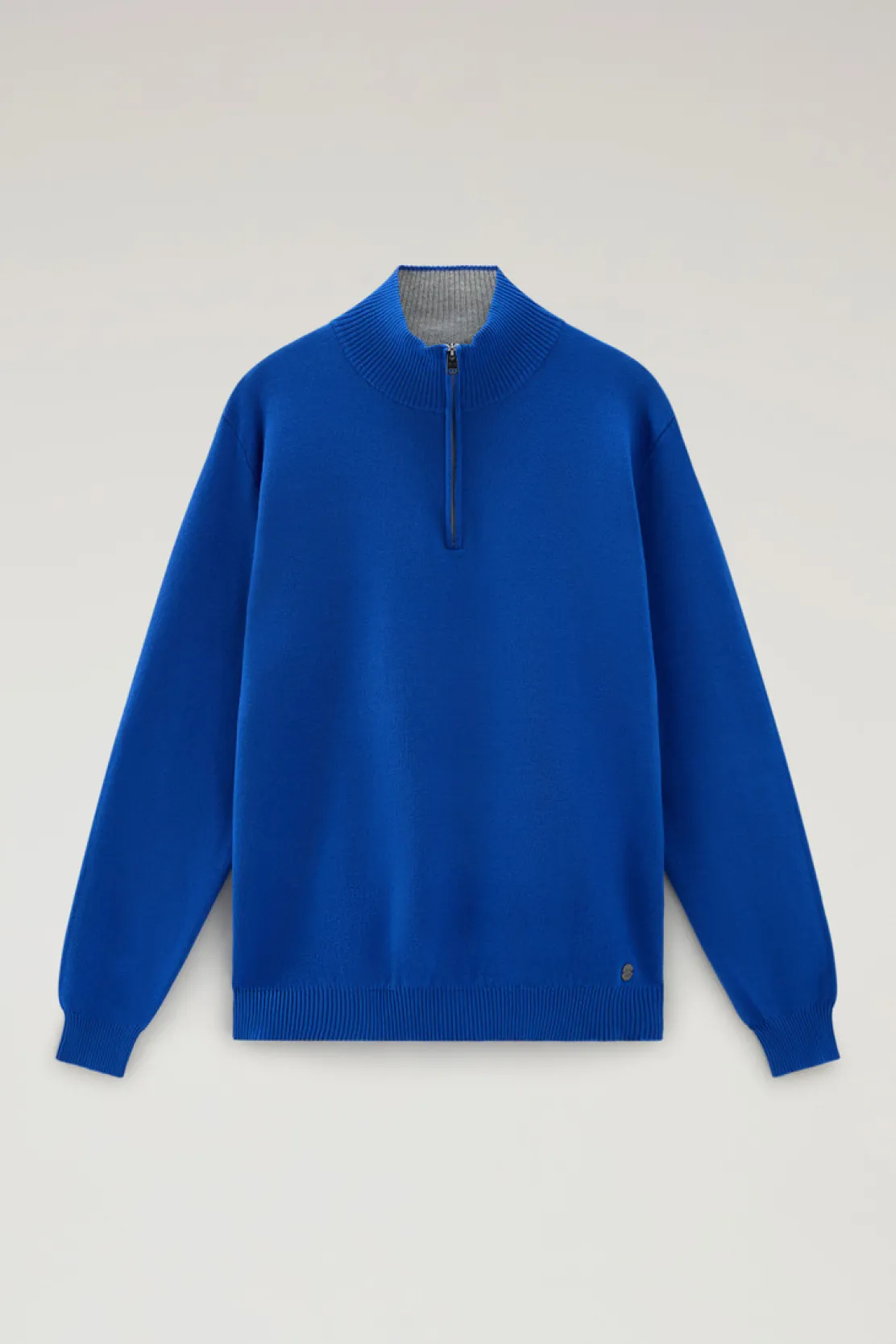 Maglieria>Woolrich Maglia A Collo Alto Con Mezza Zip Snorkel Blue