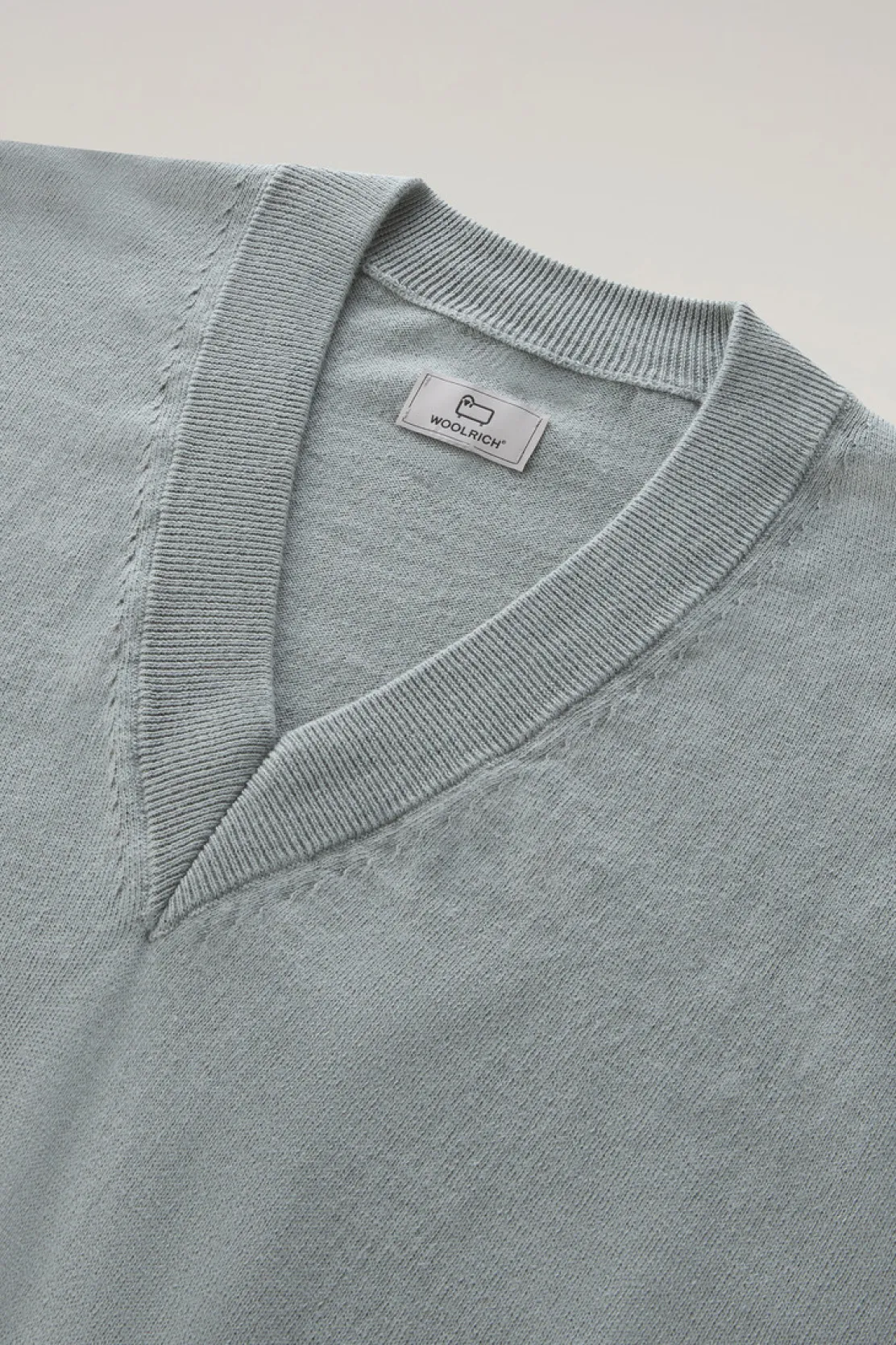 Maglieria>Woolrich Maglia Con Scollo A V In Cotone E Cashmere Sage