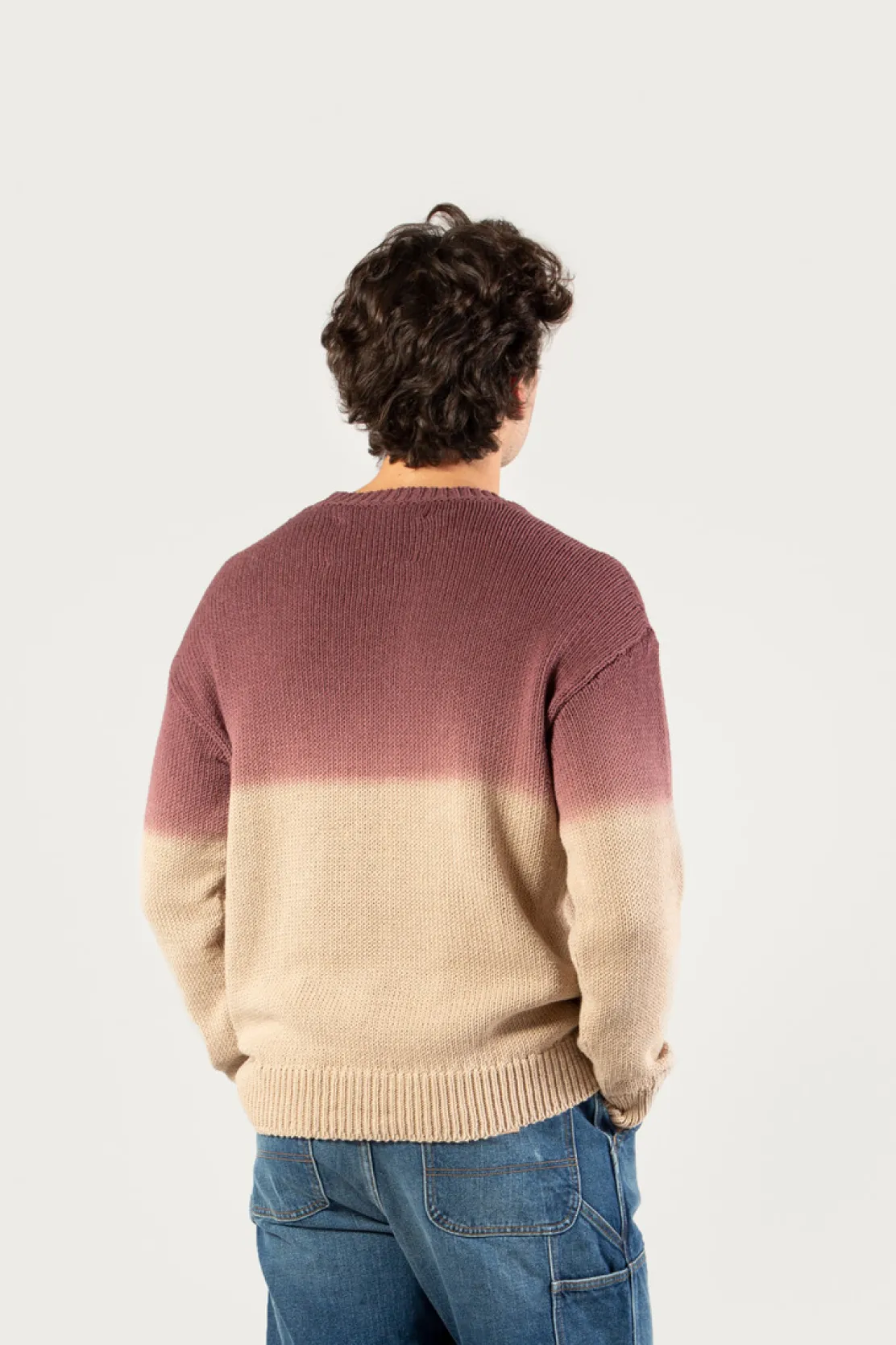 One Of These Days / Woolrich|Maglieria>Woolrich Maglia Girocollo In Misto Cotone Con Effetto Ombré - One Of These Days / Sand