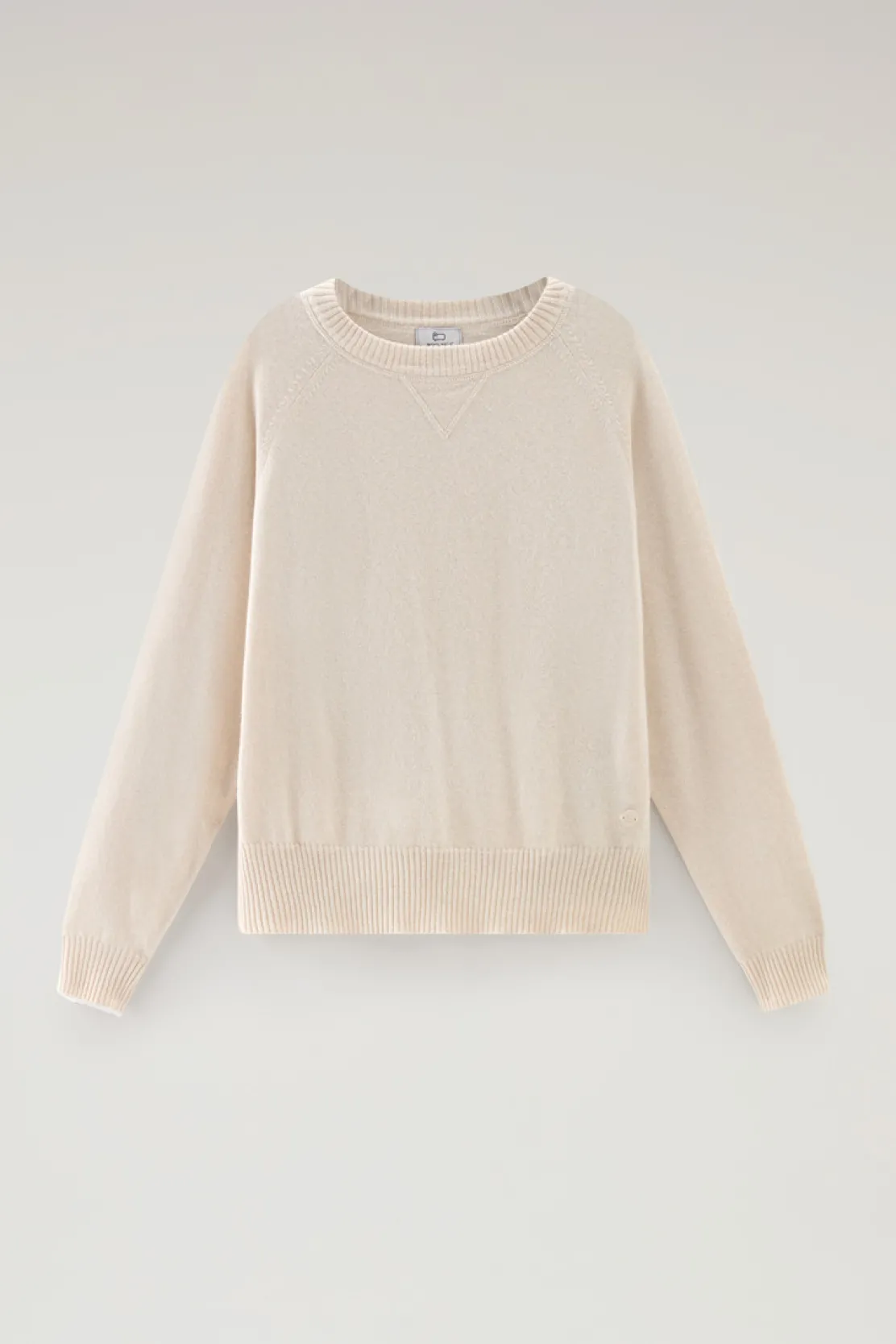 Maglieria>Woolrich Maglia Girocollo In Misto Lana Milky Cream