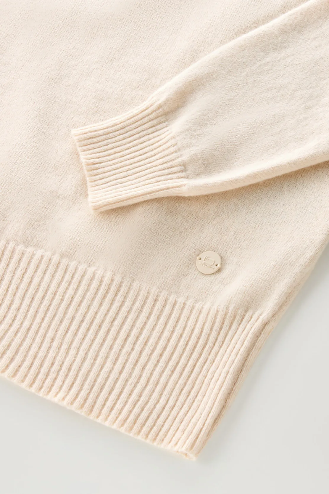 Maglieria>Woolrich Maglia Girocollo In Misto Lana Milky Cream