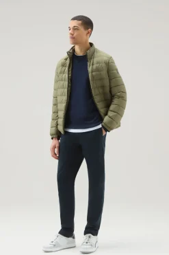 Maglieria>Woolrich Maglia Girocollo In Puro Cotone Melton Blue