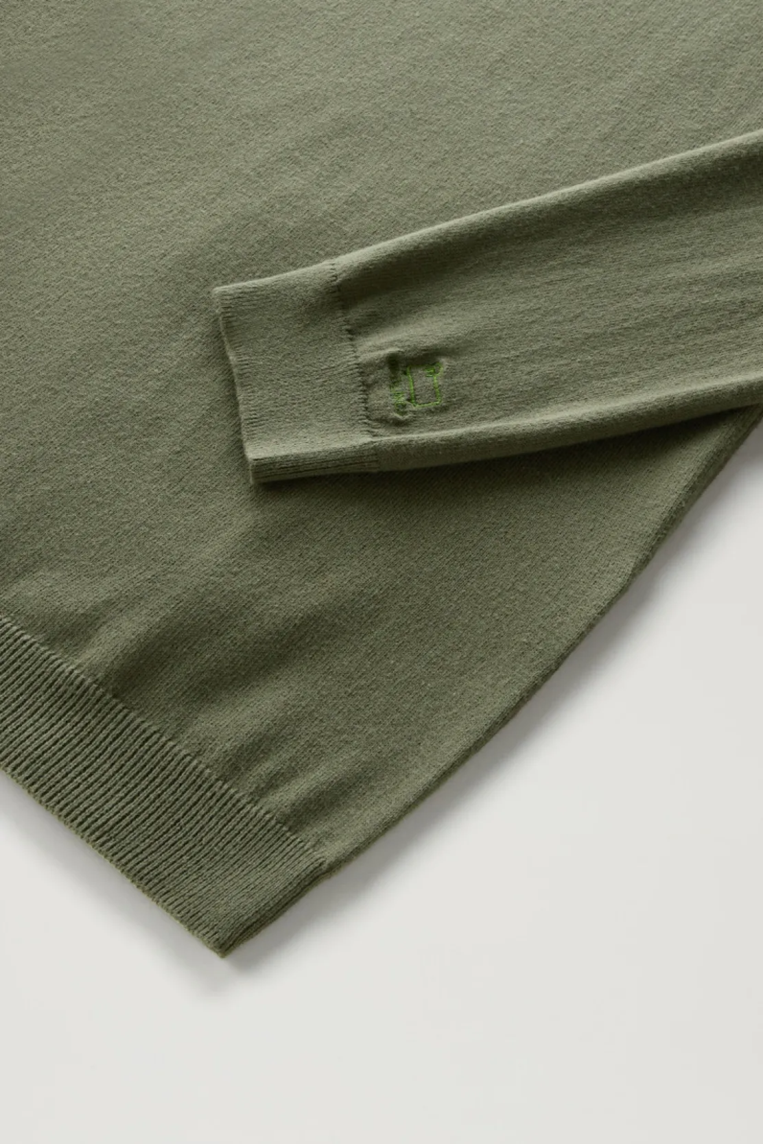 Maglieria>Woolrich Maglia Girocollo In Puro Cotone Lake Olive