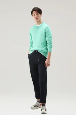 Maglieria>Woolrich Maglia Girocollo In Puro Cotone Harbor Green