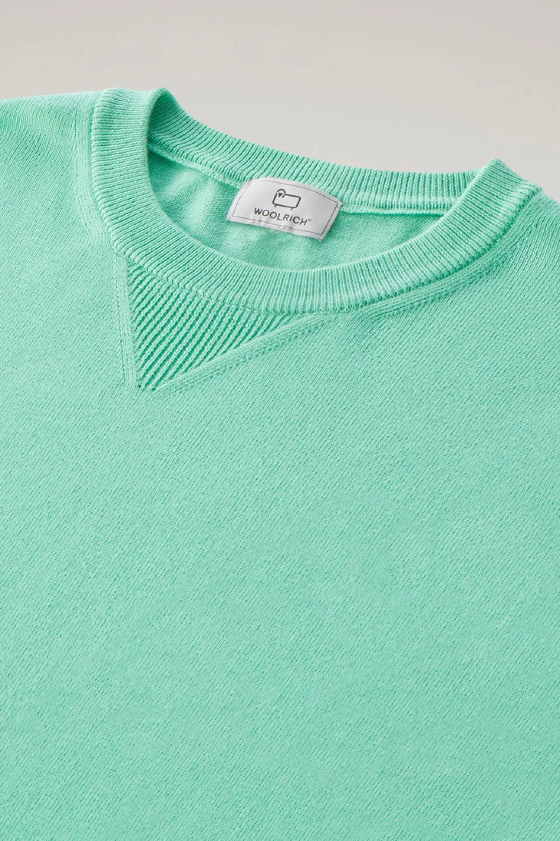 Maglieria>Woolrich Maglia Girocollo In Puro Cotone Harbor Green