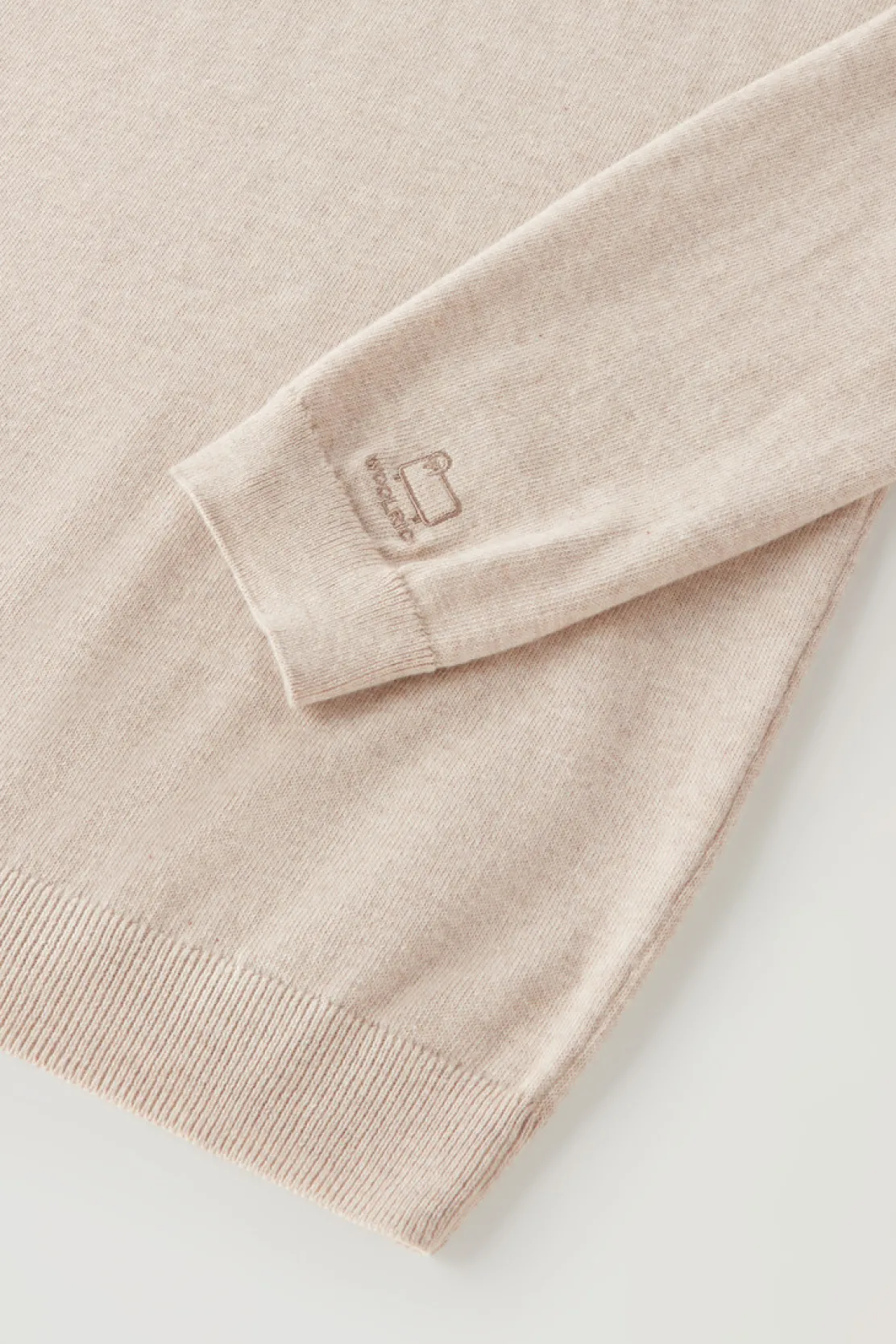 Maglieria>Woolrich Maglia Girocollo In Puro Cotone Beige Melange