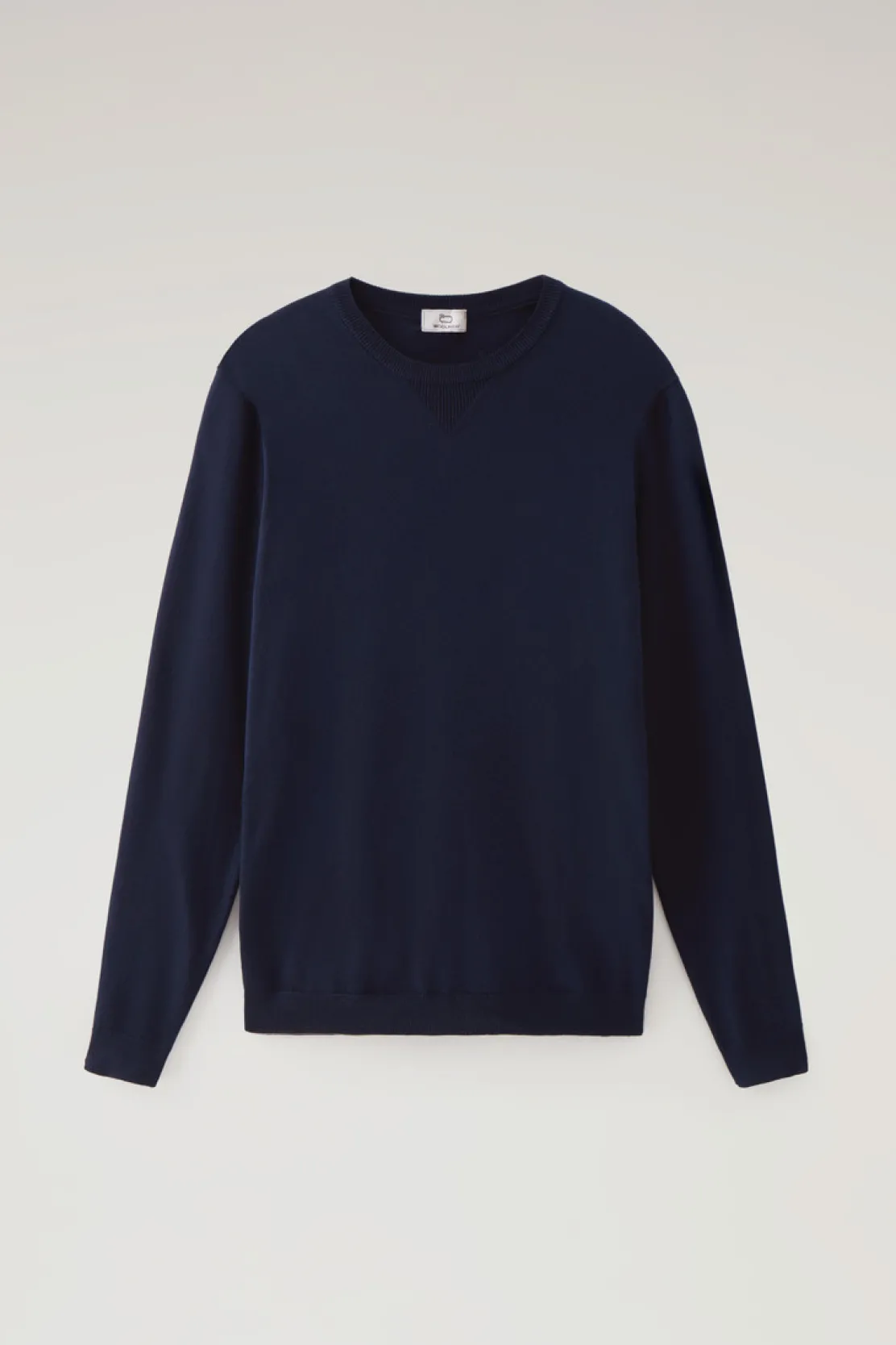 Maglieria>Woolrich Maglia Girocollo In Puro Cotone Dark Navy