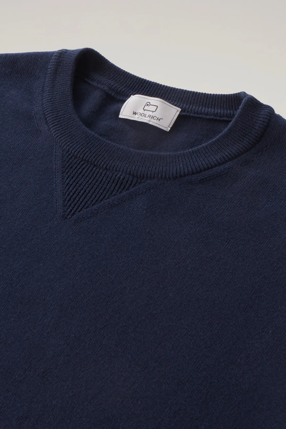 Maglieria>Woolrich Maglia Girocollo In Puro Cotone Dark Navy