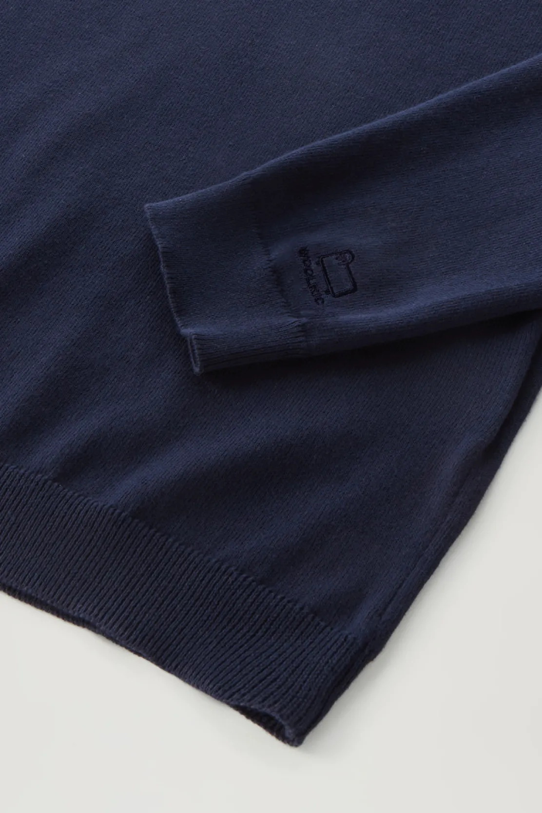Maglieria>Woolrich Maglia Girocollo In Puro Cotone Dark Navy