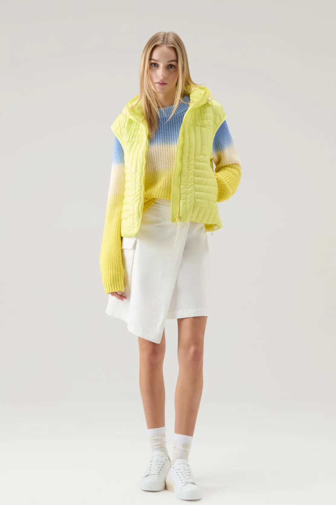 Maglieria>Woolrich Maglia Girocollo Tinta In Capo In Puro Cotone Sea Breeze