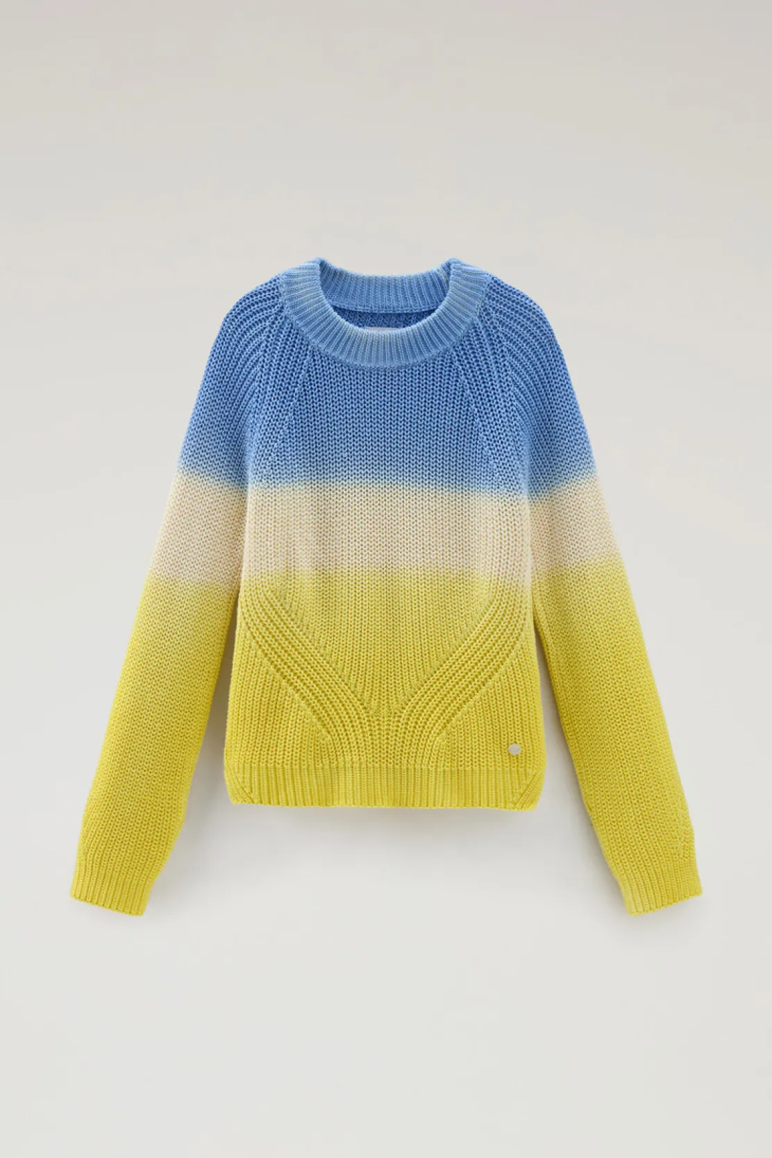 Maglieria>Woolrich Maglia Girocollo Tinta In Capo In Puro Cotone Sea Breeze