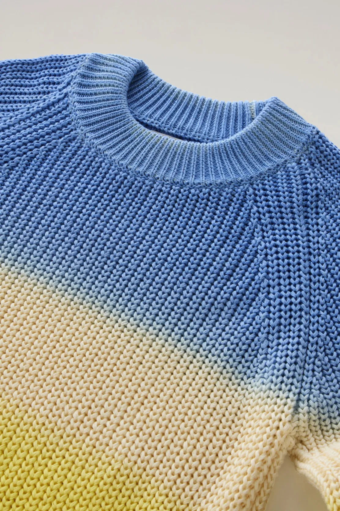 Maglieria>Woolrich Maglia Girocollo Tinta In Capo In Puro Cotone Sea Breeze