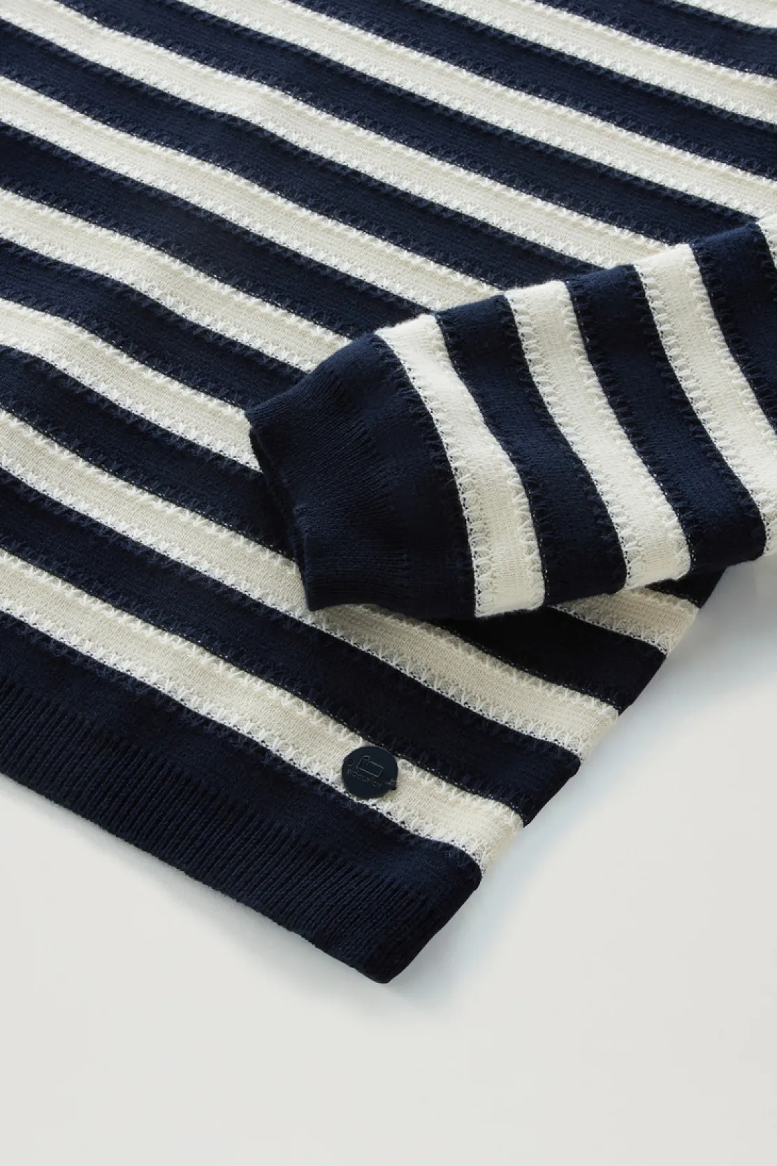 Maglieria>Woolrich Maglia In Puro Cotone Con Scollo A Barca Melton Blue Medium